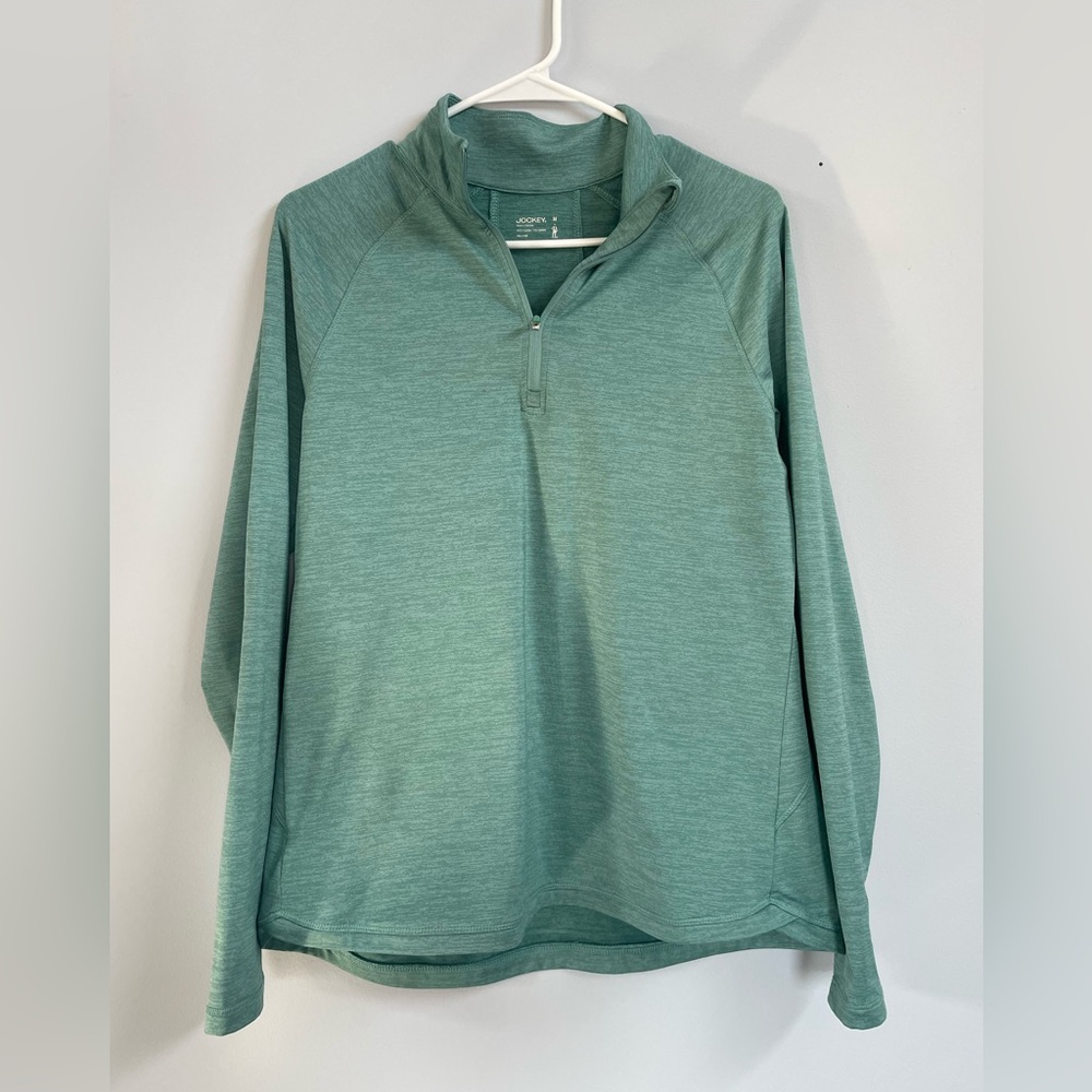 Jockey Women's Tech Stretch Performance 1/2 Zip
Size M 
Medium 
Green 
Like new
